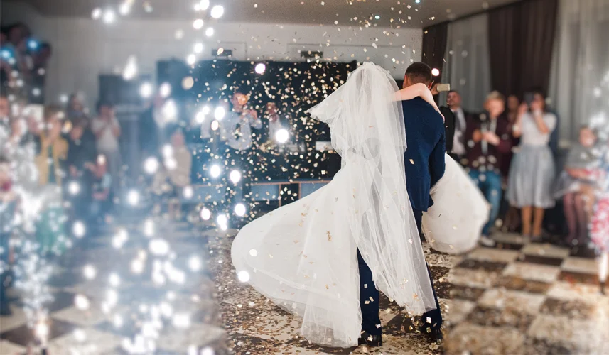 Bride and groom's first dance: create magical moments with event planners.