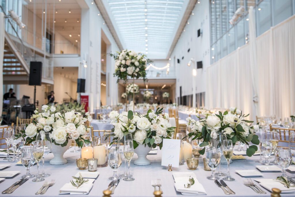 Simple white wedding at the art institute of chicago