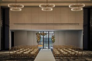 Ceremony setup in The Grand Ballroom at The Pendry Chicago